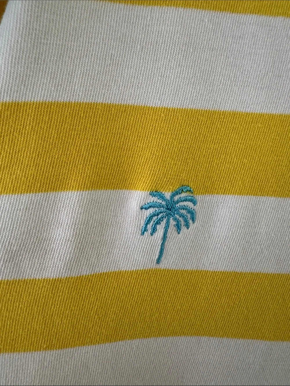 Lilly Pulitzer Yellow White & Light Blue Striped Polo Sz S